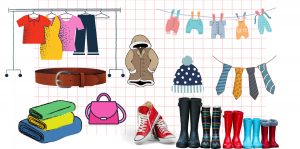 Illustration of Clothing and Items to Donate