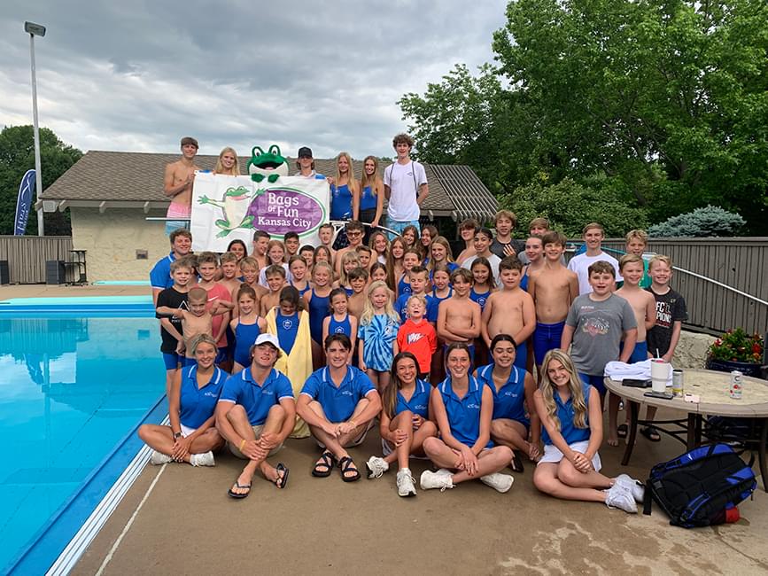 Large group photo at the swim-a-thon
